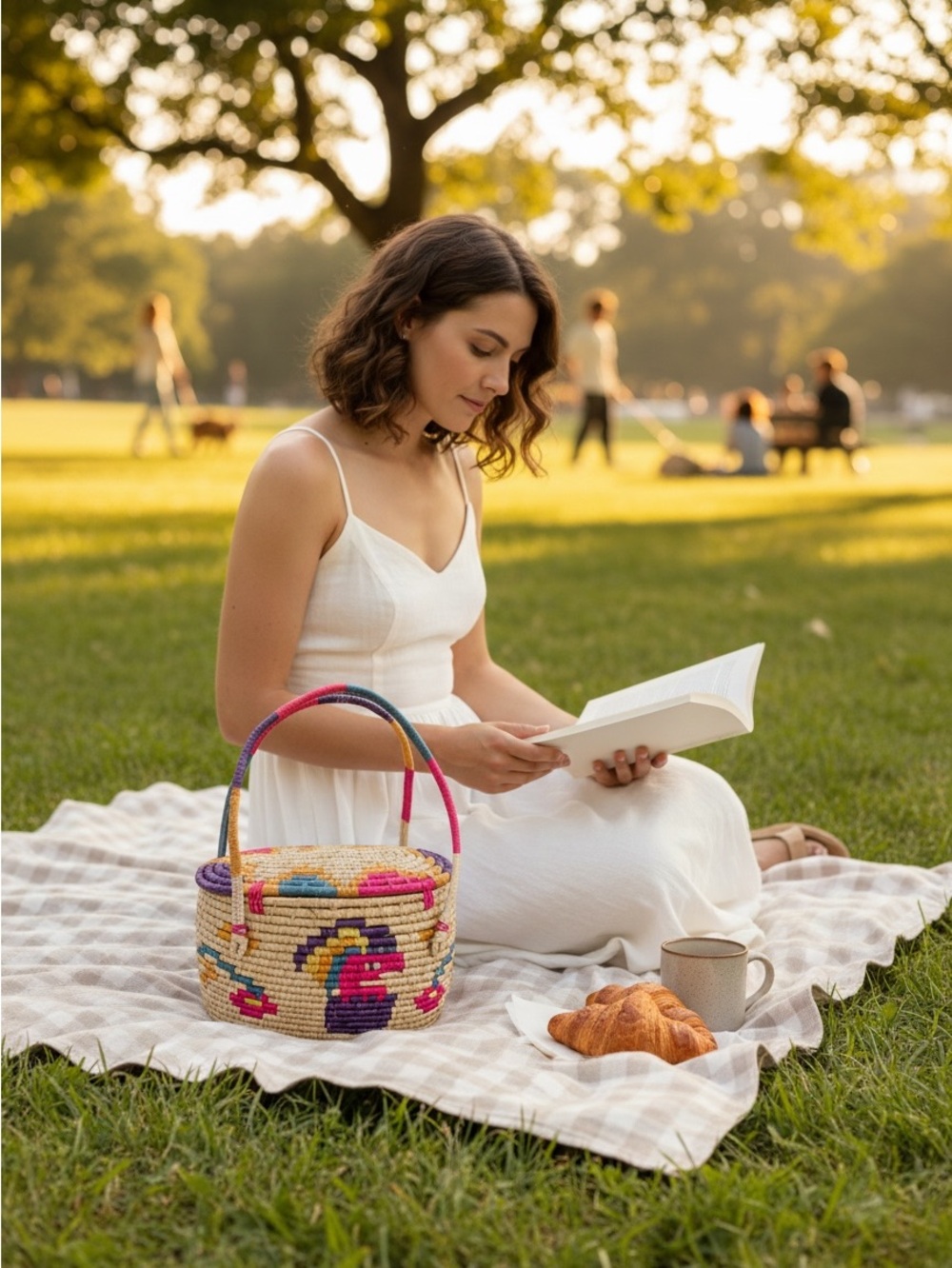 Artisan Handwoven Palm Basket Tote